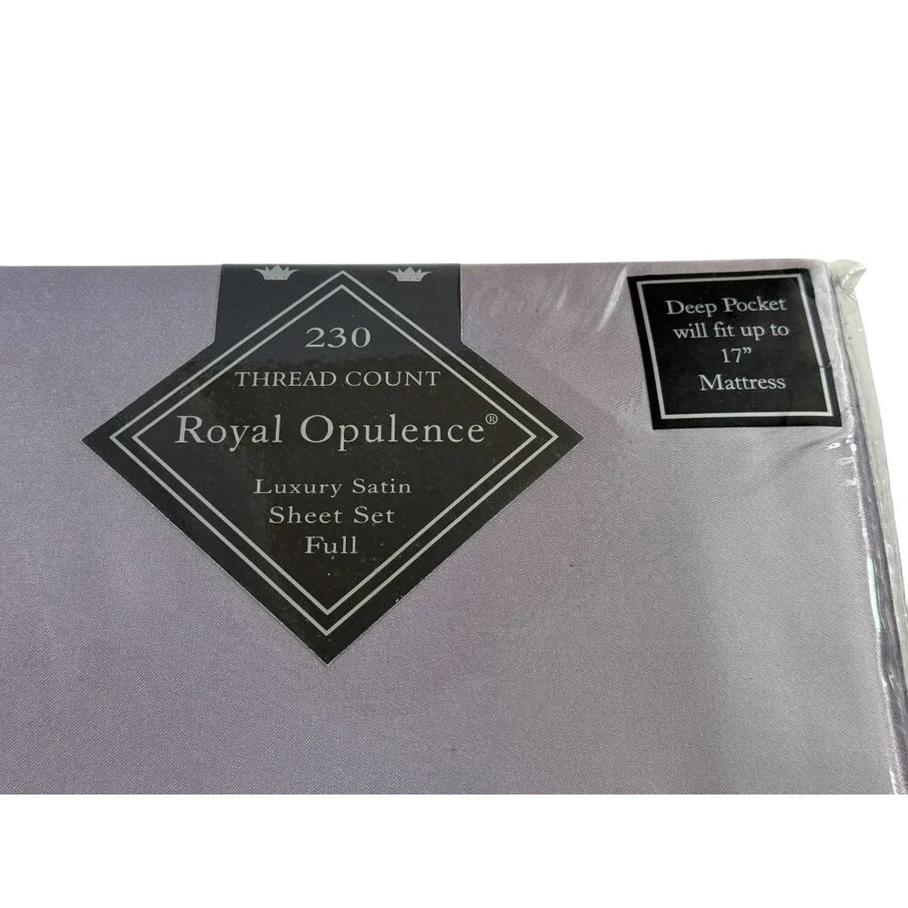 Royal Opulence Luxury Satin Full Sheet Set 230 Thread Deep Pocket 17